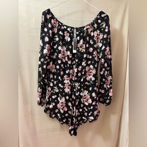 Victoria’s Secret Floral Romper – Women’s Medium – NWT Tie Waist Tassels